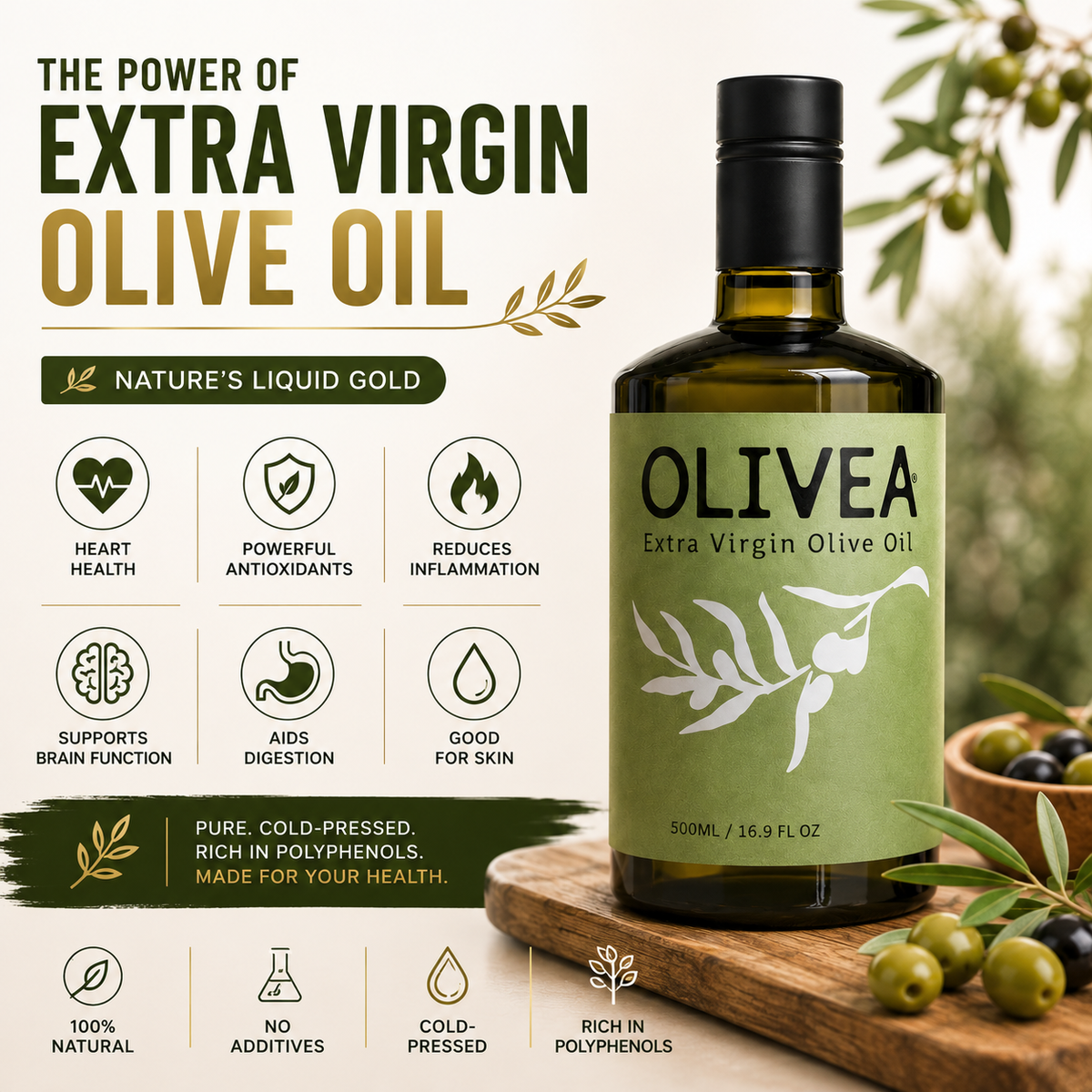 High Phenolic Extra Virgin Olive Oil